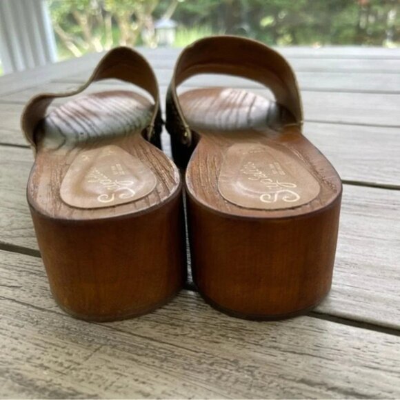 Seychelles Good Spirits Python Heeled Open Toe Clogs Womens size 9 - Picture 5 of 10